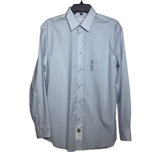Calvin Klein Steel+  Men's Reg-Fit Stretch Dress Shirt, mist 15.5 32-33 $85